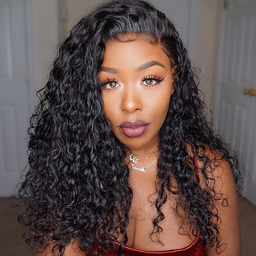 Virgin Human Hair Lace Front Wig Brazilian Hair Deep Curly Natural Black Wig Layered Haircut 130% 150% 180% Density with Baby Hair For Black Women Natural Black Women's Medium Length Long Human Hair
Virgin Human Hair Lace Front Wig Brazilian Hair Deep Curly Natural Black Wig Layered Haircut 130% 150% 180% Density with Baby Hair For Black Women Natural Black Women's Medium Length Long Human Hair