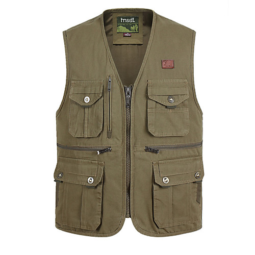 Men's Hiking Vest / Gilet Fishing Vest Outdoor Solid Color Lightweight Windproof Breathable Quick Dry Top Cotton Single Slider Hunting Fishing Climbing White Army Green Khaki Brown
Men's Hiking Vest / Gilet Fishing Vest Outdoor Solid Color Lightweight Windproof Breathable Quick Dry Top Cotton Single Slider Hunting Fishing Climbing White Army Green Khaki Brown