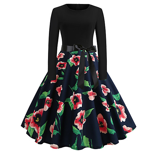 Women's Sheath Dress Knee Length Dress Black Blue Blushing Pink Orange Long Sleeve Floral Print Fall Spring Round Neck Elegant Vintage 2021 S M L XL XXL
Women's Sheath Dress Knee Length Dress Black Blue Blushing Pink Orange Long Sleeve Floral Print Fall Spring Round Neck Elegant Vintage 2021 S M L XL XXL