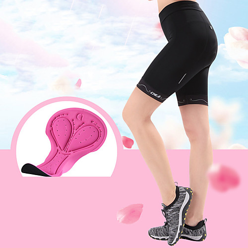 

cheji Women's Cycling Padded Shorts Lycra Bike Pants / Trousers MTB Shorts Pants Breathable Quick Dry Sports Solid Colored Black / Pink Mountain Bike MTB Road Bike Cycling Clothing Apparel Bike Wear