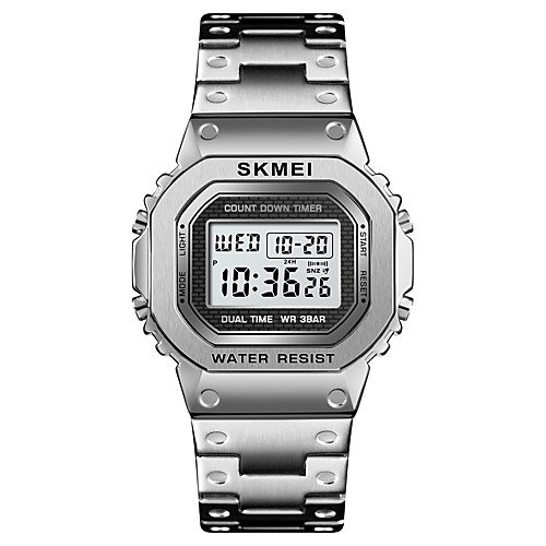 SKMEI Men's Sport Watch Wrist Watch Digital Watch Digital Stainless Steel Black / Silver / Gold 30 m Alarm Calendar / date / day Chronograph Digital Casual Fashion - Silver Blue Rose Gold One Year
SKMEI Men's Sport Watch Wrist Watch Digital Watch Digital Stainless Steel Black / Silver / Gold 30 m Alarm Calendar / date / day Chronograph Digital Casual Fashion - Silver Blue Rose Gold One Year