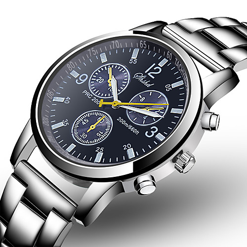 

Men's Dress Watch Aviation Watch Analog Quartz Fashion Fake Three Eyes Six Needles Casual Watch / One Year / Stainless Steel