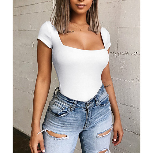 Women's Basic / Street chic Square Neck Black White Red Pencil Slim Romper Onesie, Solid Colored Backless S M L
Women's Basic / Street chic Square Neck Black White Red Pencil Slim Romper Onesie, Solid Colored Backless S M L