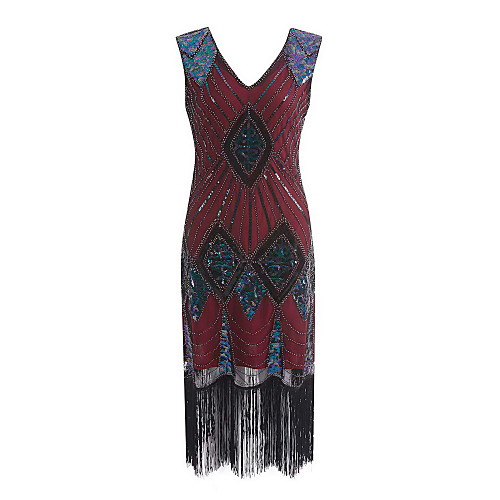 The Great Gatsby Charleston 1920s Vintage Vacation Dress Flapper Dress Party Costume Masquerade Prom Dress Women's Sequins Tassel Fringe Sequin Costume Red / Green / Silver Vintage Cosplay Party
The Great Gatsby Charleston 1920s Vintage Vacation Dress Flapper Dress Party Costume Masquerade Prom Dress Women's Sequins Tassel Fringe Sequin Costume Red / Green / Silver Vintage Cosplay Party
