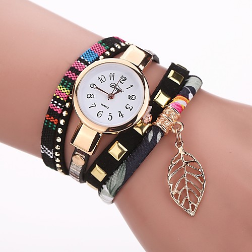 

Women's Bracelet Watch Casual Fashion Black Red Fuchsia PU Leather Chinese Quartz Red Sky Blue Peach Casual Watch Lovely 1 pc Analog One Year Battery Life
