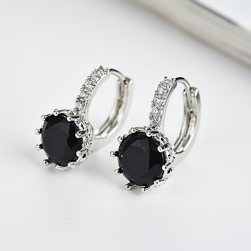 Women's Cubic Zirconia Stud Earrings Simple Korean Cute Earrings Jewelry Black / Light Blue / White For Daily Going out Work 1 Pair
Women's Cubic Zirconia Stud Earrings Simple Korean Cute Earrings Jewelry Black / Light Blue / White For Daily Going out Work 1 Pair