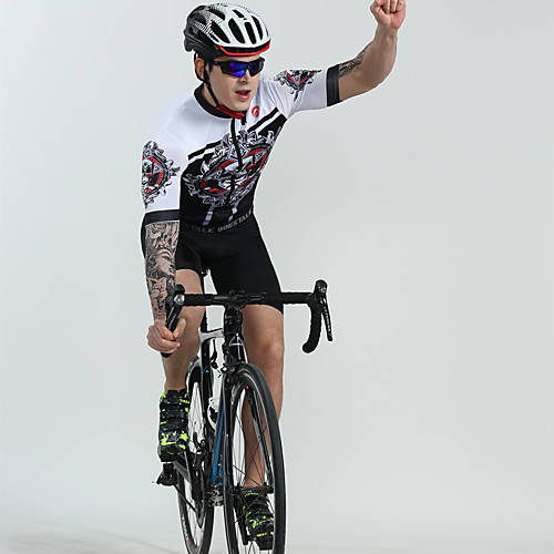 BOESTALK Men's Short Sleeve Cycling Jersey with Bib Shorts Spandex Black / White Skull Bike Breathable Quick Dry Back Pocket Sports Classic Mountain Bike MTB Road Bike Cycling Clothing Apparel
BOESTALK Men's Short Sleeve Cycling Jersey with Bib Shorts Spandex Black / White Skull Bike Breathable Quick Dry Back Pocket Sports Classic Mountain Bike MTB Road Bike Cycling Clothing Apparel