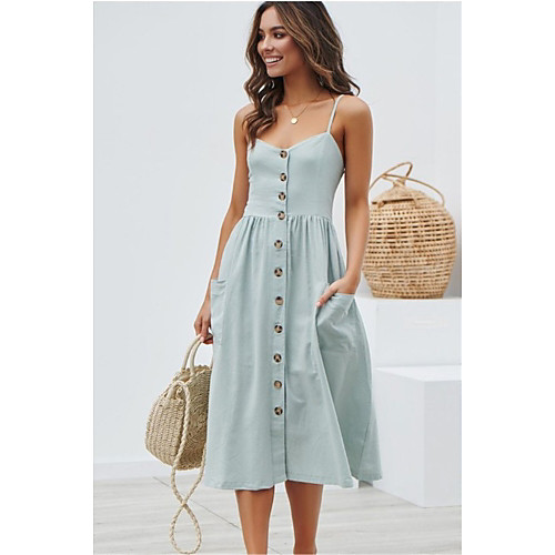 Women's Strap Dress Midi Dress White Red Yellow Camel Light Blue Sleeveless Solid Colored Spring & Summer Cotton 2021 S M L XL XXL
Women's Strap Dress Midi Dress White Red Yellow Camel Light Blue Sleeveless Solid Colored Spring & Summer Cotton 2021 S M L XL XXL