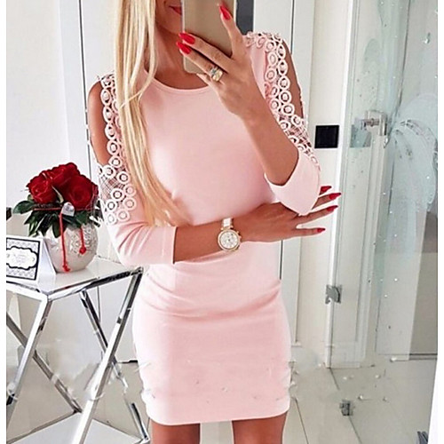 Women's Lace Red Blushing Pink Dress Casual Going out Bodycon Solid Colored Lace up Hollow Out S M
Women's Lace Red Blushing Pink Dress Casual Going out Bodycon Solid Colored Lace up Hollow Out S M