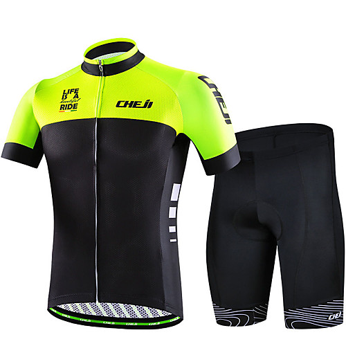cheji Men's Short Sleeve Cycling Jersey with Shorts Lycra Green / Black BluePink Blue / Black Bike Jersey Padded Shorts / Chamois Clothing Suit Breathable Quick Dry Sports Mountain Bike MTB Road
cheji Men's Short Sleeve Cycling Jersey with Shorts Lycra Green / Black BluePink Blue / Black Bike Jersey Padded Shorts / Chamois Clothing Suit Breathable Quick Dry Sports Mountain Bike MTB Road