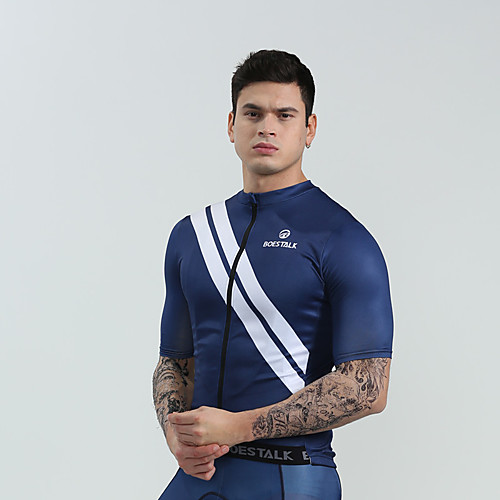 BOESTALK Men's Short Sleeve Cycling Jersey Sky Blue Blue Dark Blue Stripes Bike Shirt Jersey Compression Clothing Mountain Bike MTB Road Bike Cycling Back Pocket Moisture Wicking Sports Clothing
BOESTALK Men's Short Sleeve Cycling Jersey Sky Blue Blue Dark Blue Stripes Bike Shirt Jersey Compression Clothing Mountain Bike MTB Road Bike Cycling Back Pocket Moisture Wicking Sports Clothing