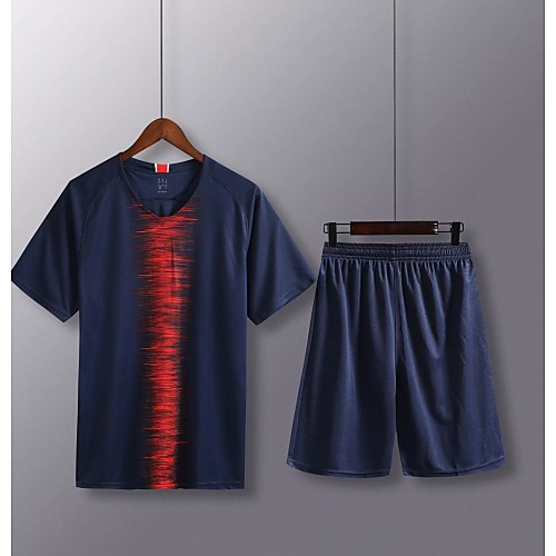 Men's Soccer Soccer Jersey and Shorts Clothing Suit Breathable Sweat-wicking Team Sports Active Training Football Stripes Polyester Adults Aquamarine
Men's Soccer Soccer Jersey and Shorts Clothing Suit Breathable Sweat-wicking Team Sports Active Training Football Stripes Polyester Adults Aquamarine