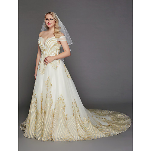 Princess Wedding Dresses Off Shoulder Chapel Train Lace Tulle Cap Sleeve Glamorous Illusion Detail with Lace 2021
Princess Wedding Dresses Off Shoulder Chapel Train Lace Tulle Cap Sleeve Glamorous Illusion Detail with Lace 2021