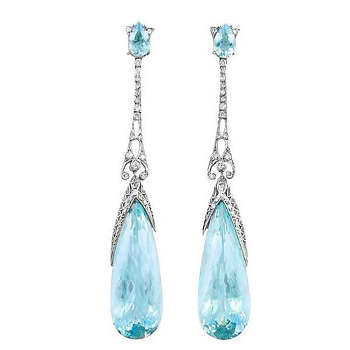 Women's Blue Crystal Drop Earrings Hanging Earrings Chandelier Drop Stylish Luxury Earrings Jewelry Light Blue For Party Gift Date 1 Pair
Women's Blue Crystal Drop Earrings Hanging Earrings Chandelier Drop Stylish Luxury Earrings Jewelry Light Blue For Party Gift Date 1 Pair