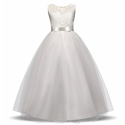 Princess Long Length Wedding / First Communion Flower Girl Dresses - Lace / Tulle Sleeveless Jewel Neck with Lace / Bow(s) / Embroidery
Princess Long Length Wedding / First Communion Flower Girl Dresses - Lace / Tulle Sleeveless Jewel Neck with Lace / Bow(s) / Embroidery