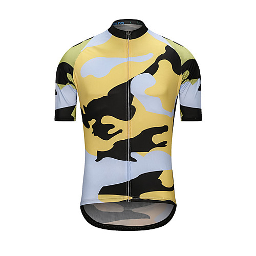 Men's Short Sleeve Cycling Jersey Yellow Camo / Camouflage Bike Jersey Top Sports Clothing Apparel / High Elasticity
Men's Short Sleeve Cycling Jersey Yellow Camo / Camouflage Bike Jersey Top Sports Clothing Apparel / High Elasticity