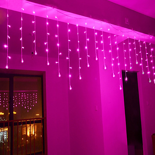 

4m 96 LEDs Icicle Curtain Light with Memory Function can be Linkable to the Light String White Blue Warm White Pink Purple Multi-color 110-120V 1pc