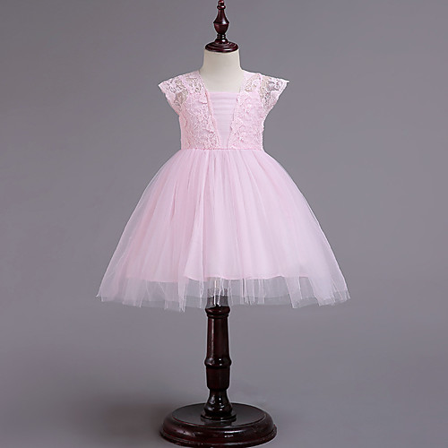 Princess Knee Length Wedding / Party / Pageant Flower Girl Dresses - Lace / Tulle / Cotton Cap Sleeve Square Neck with Lace / Belt
Princess Knee Length Wedding / Party / Pageant Flower Girl Dresses - Lace / Tulle / Cotton Cap Sleeve Square Neck with Lace / Belt