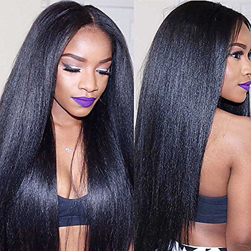 Synthetic Lace Front Wig kinky Straight Layered Haircut Lace Front Wig Long Natural Black Synthetic Hair 26 inch Women's Women Black Sylvia
Synthetic Lace Front Wig kinky Straight Layered Haircut Lace Front Wig Long Natural Black Synthetic Hair 26 inch Women's Women Black Sylvia