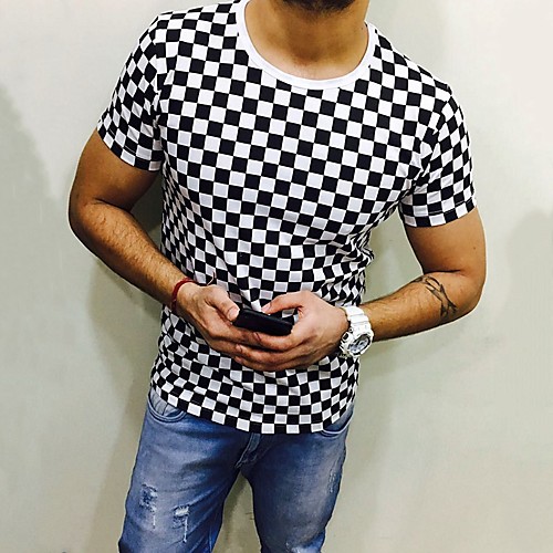 Men's Plus Size Color Block Check Slim T-shirt Round Neck White / Blue / Red / Green
Men's Plus Size Color Block Check Slim T-shirt Round Neck White / Blue / Red / Green