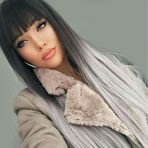 Synthetic Wig Natural Straight Middle Part Wig Long Black / White Synthetic Hair 24 inch Women's Synthetic Comfortable Ombre Hair Ombre HAIR CUBE / Natural Hairline
Synthetic Wig Natural Straight Middle Part Wig Long Black / White Synthetic Hair 24 inch Women's Synthetic Comfortable Ombre Hair Ombre HAIR CUBE / Natural Hairline