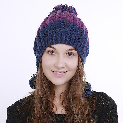 Women's Active Cute Acrylic Floppy Hat-Color Block Fall Winter Purple Fuchsia Blue
Women's Active Cute Acrylic Floppy Hat-Color Block Fall Winter Purple Fuchsia Blue