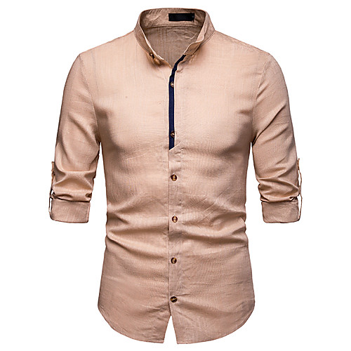 Men's Shirt Solid Colored Color Block Patchwork Tops White Black Khaki
Men's Shirt Solid Colored Color Block Patchwork Tops White Black Khaki