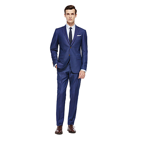 Royal Blue Solid Colored Standard Fit Wool Suit - Notch Single Breasted Two-buttons
Royal Blue Solid Colored Standard Fit Wool Suit - Notch Single Breasted Two-buttons