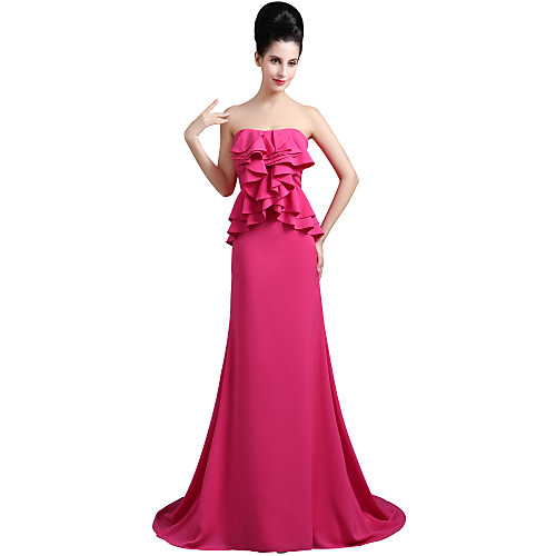 Mermaid / Trumpet Empire Elegant Engagement Formal Evening Dress Sweetheart Neckline Sleeveless Court Train Chiffon with Ruffles 2021
Mermaid / Trumpet Empire Elegant Engagement Formal Evening Dress Sweetheart Neckline Sleeveless Court Train Chiffon with Ruffles 2021