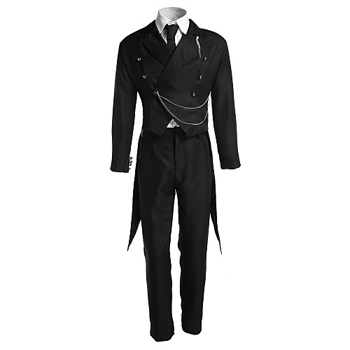 

Inspired by Black Butler Sebastian Michaelis Anime Cosplay Costumes Japanese Cosplay Suits Solid Colored Long Sleeve Vest Shirt Pants For Men's Women's / Tuxedo / Tie / Necklace / Gloves / Badge