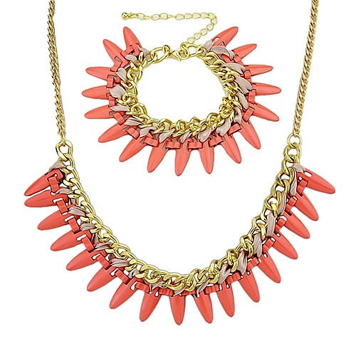 Women's Chain Bracelet Collar Necklace Rivet Stylish Fashion Earrings Jewelry Red For Daily 1 set
Women's Chain Bracelet Collar Necklace Rivet Stylish Fashion Earrings Jewelry Red For Daily 1 set