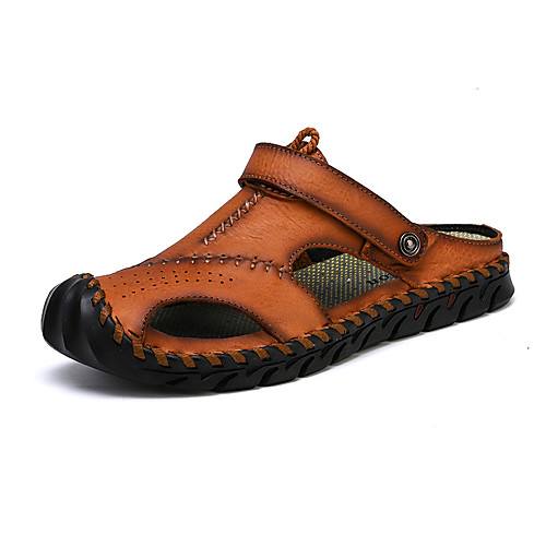 Men's Summer Business / Classic Daily Office & Career Sandals Cowhide Breathable Black / Khaki / Brown Slogan
Men's Summer Business / Classic Daily Office & Career Sandals Cowhide Breathable Black / Khaki / Brown Slogan