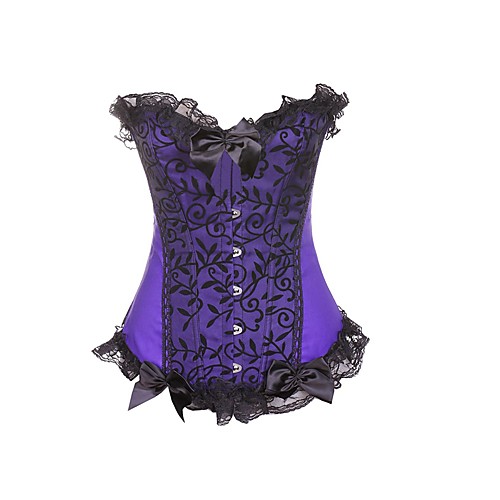 Women's Cotton Hook & Eye Overbust Corset - Geometric / Bowknot, Peplum / Modern Style Purple Green S M L
Women's Cotton Hook & Eye Overbust Corset - Geometric / Bowknot, Peplum / Modern Style Purple Green S M L