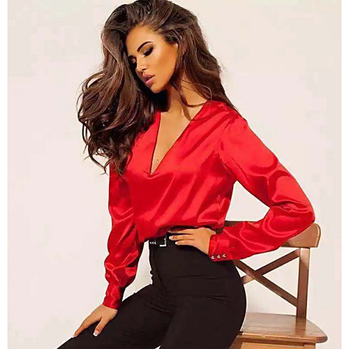 Women's Blouse Shirt Solid Colored Long Sleeve V Neck Tops Basic Top Golden Purple Blushing Pink
Women's Blouse Shirt Solid Colored Long Sleeve V Neck Tops Basic Top Golden Purple Blushing Pink