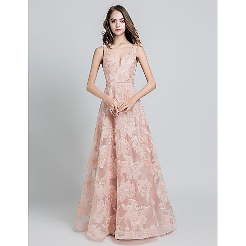A-Line Beautiful Back Floral Wedding Guest Formal Evening Dress V Neck Sleeveless Floor Length Tulle with Embroidery 2021
A-Line Beautiful Back Floral Wedding Guest Formal Evening Dress V Neck Sleeveless Floor Length Tulle with Embroidery 2021