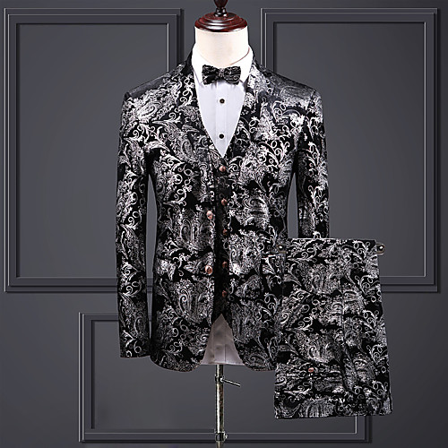 Silver Paisley Regular Fit Spandex / Polyester Men's Suit - Notch lapel collar / Plus Size
Silver Paisley Regular Fit Spandex / Polyester Men's Suit - Notch lapel collar / Plus Size