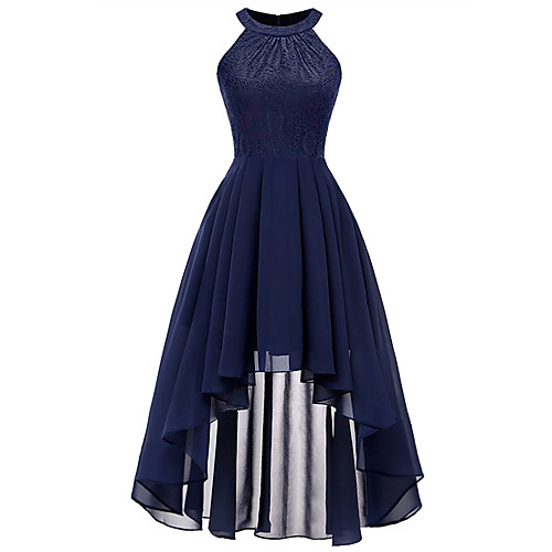 A-Line Minimalist Blue Holiday Cocktail Party Dress Halter Neck Sleeveless Asymmetrical Chiffon Lace with Pleats 2020
A-Line Minimalist Blue Holiday Cocktail Party Dress Halter Neck Sleeveless Asymmetrical Chiffon Lace with Pleats 2020