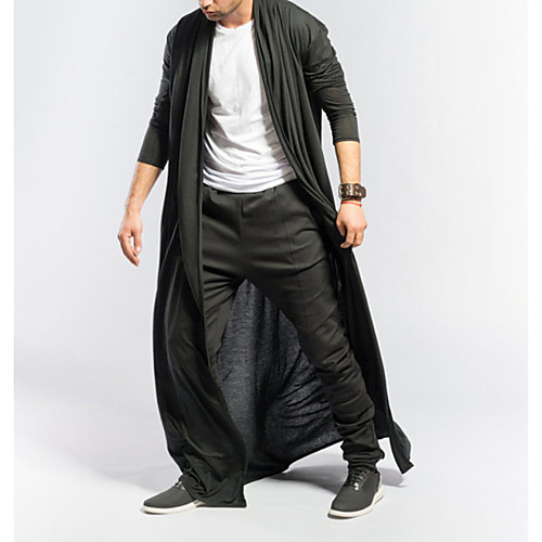 Men's Daily Basic EU / US Size Long Trench Coat, Solid Colored V Neck Short Sleeve Polyester Black / Gray
Men's Daily Basic EU / US Size Long Trench Coat, Solid Colored V Neck Short Sleeve Polyester Black / Gray