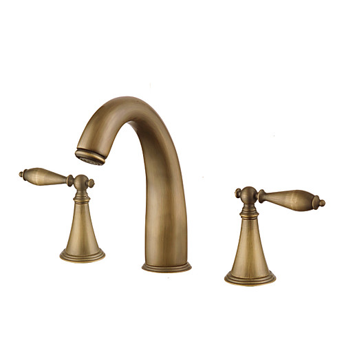 Bathroom Sink Faucet / Faucet Set - Widespread Antique Copper / Gold / Rose Gold Widespread Two Handles Three HolesBath Taps
Bathroom Sink Faucet / Faucet Set - Widespread Antique Copper / Gold / Rose Gold Widespread Two Handles Three HolesBath Taps
