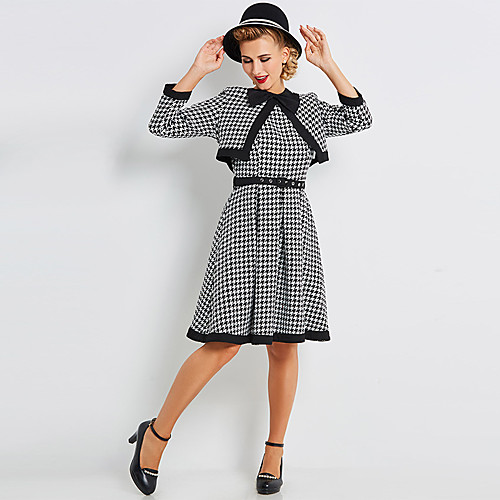 Audrey Hepburn Country Girl Retro Vintage 1950s Wasp-Waisted Rockabilly Dress Coat Women's Costume Black / White Vintage Cosplay Party Daily Long Sleeve Knee Length
Audrey Hepburn Country Girl Retro Vintage 1950s Wasp-Waisted Rockabilly Dress Coat Women's Costume Black / White Vintage Cosplay Party Daily Long Sleeve Knee Length