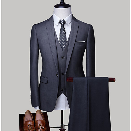 Men's Plus Size Suits, Solid Colored Shirt Collar Polyester Light gray / Royal Blue / Lavender, Tie's Color Delivery On Random
Men's Plus Size Suits, Solid Colored Shirt Collar Polyester Light gray / Royal Blue / Lavender, Tie's Color Delivery On Random
