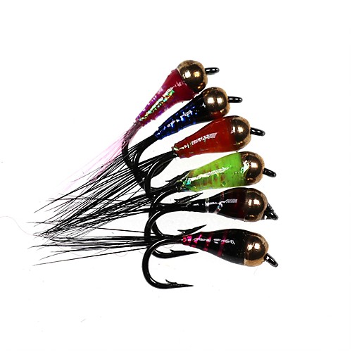 6 pcs Flies Fishing Lures Flies Feathers Carbon Steel Mixed Material Sinking Fly Fishing Bait Casting Ice Fishing
6 pcs Flies Fishing Lures Flies Feathers Carbon Steel Mixed Material Sinking Fly Fishing Bait Casting Ice Fishing
