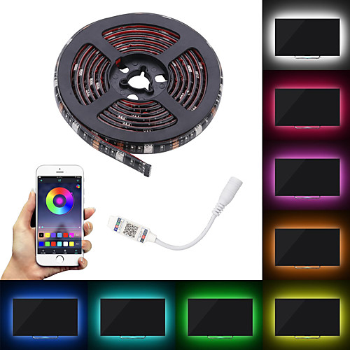 

BRELONG 1m RGB Strip Lights Smart Lights 30 LEDs SMD5050 10mm 1pc RGB Waterproof APP Control Party 12 V / Self-adhesive
