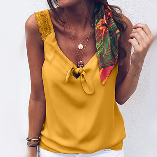 Women's Tank Top Solid Colored Plus Size Backless Lace Sleeveless Casual Tops Streetwear Punk & Gothic White Black Yellow
Women's Tank Top Solid Colored Plus Size Backless Lace Sleeveless Casual Tops Streetwear Punk & Gothic White Black Yellow