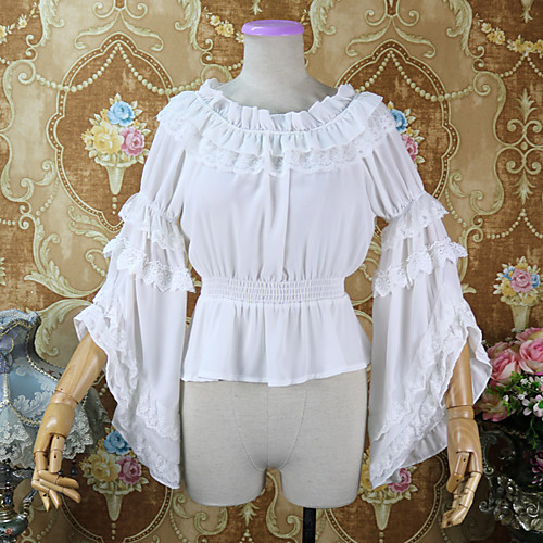 Gothic Style Sweet Lolita Blouse / Shirt Cosplay Costume Female Chiffon Lace Japanese Cosplay Costumes White / Black Solid Colored Lace Flare Sleeve Long Sleeve
Gothic Style Sweet Lolita Blouse / Shirt Cosplay Costume Female Chiffon Lace Japanese Cosplay Costumes White / Black Solid Colored Lace Flare Sleeve Long Sleeve