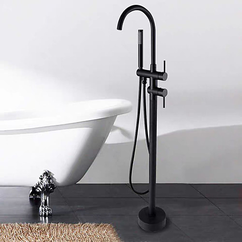Bathtub Faucet / Shower Faucet - Contemporary Black Floor Mounted Bath Shower Mixer Taps with Handheld Shower
Bathtub Faucet / Shower Faucet - Contemporary Black Floor Mounted Bath Shower Mixer Taps with Handheld Shower