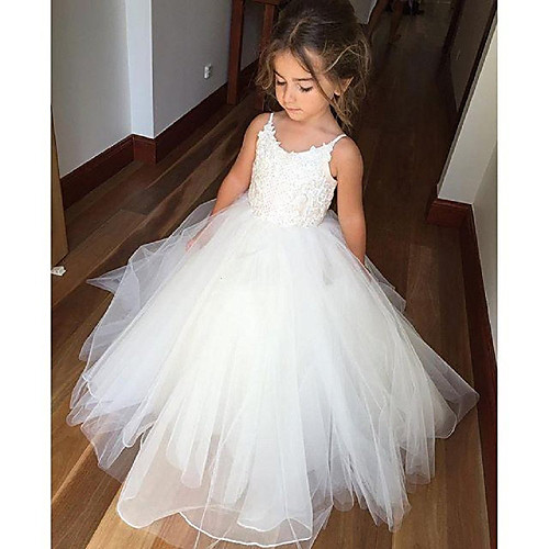 Princess Long Length Wedding / Birthday / Pageant Flower Girl Dresses - Tulle / Cotton Sleeveless Jewel Neck with Lace / Appliques
Princess Long Length Wedding / Birthday / Pageant Flower Girl Dresses - Tulle / Cotton Sleeveless Jewel Neck with Lace / Appliques