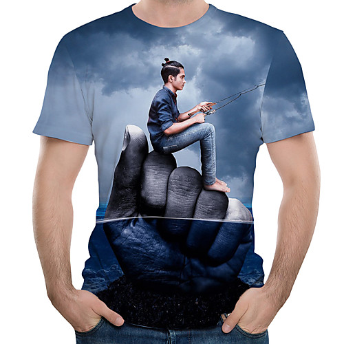 Men's T shirt Cartoon Color Block 3D Print Short Sleeve Holiday Tops Navy Blue
Men's T shirt Cartoon Color Block 3D Print Short Sleeve Holiday Tops Navy Blue