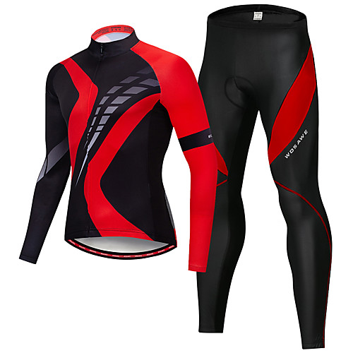 WOSAWE Men's Long Sleeve Cycling Jersey with Tights Black / Red Bike Clothing Suit 3D Pad Quick Dry Reflective Strips Sports Silicone Elastane Mountain Bike MTB Road Bike Cycling Clothing Apparel
WOSAWE Men's Long Sleeve Cycling Jersey with Tights Black / Red Bike Clothing Suit 3D Pad Quick Dry Reflective Strips Sports Silicone Elastane Mountain Bike MTB Road Bike Cycling Clothing Apparel