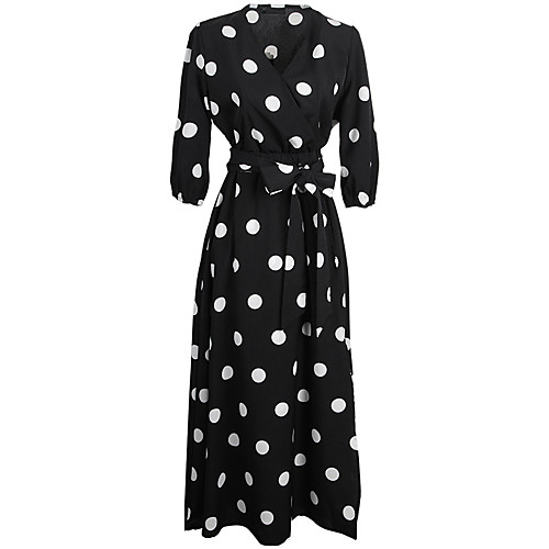 Audrey Hepburn Country Girl Polka Dots Dresses Retro Vintage 1950s Wasp-Waisted Dress Masquerade Rockabilly Prom Dress Women's Costume Black Vintage Cosplay Party Daily Festival 3/4 Length Sleeve
Audrey Hepburn Country Girl Polka Dots Dresses Retro Vintage 1950s Wasp-Waisted Dress Masquerade Rockabilly Prom Dress Women's Costume Black Vintage Cosplay Party Daily Festival 3/4 Length Sleeve